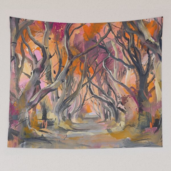 Item preview, Dark Hedges Abstract Art – Colourful Expressive Forest Painting designed and sold by Printpix.