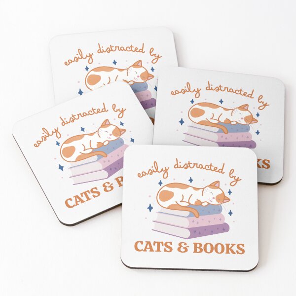 Item preview, Easily Distracted By Cats And Books Cute Bookish Orange and White Cat designed and sold by winterpumpkin.
