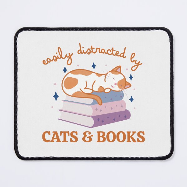 Item preview, Easily Distracted By Cats And Books Cute Bookish Orange and White Cat designed and sold by winterpumpkin.