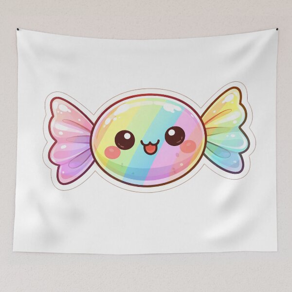 Item preview, Kawaii Wrapped Candy Rainbow Sweet Cute Sticker designed and sold by DesignEG.