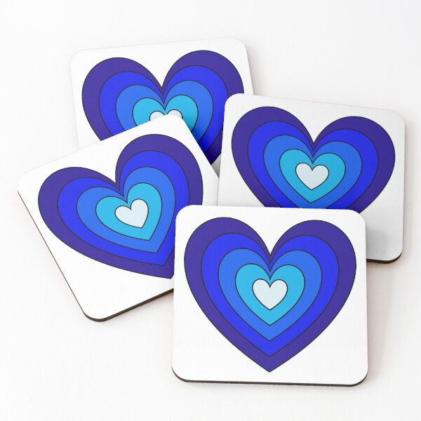 Item preview, Blue Aesthetic Retro Y2K Layered Heart in Heart lined designed and sold by Aesthetic Crew.