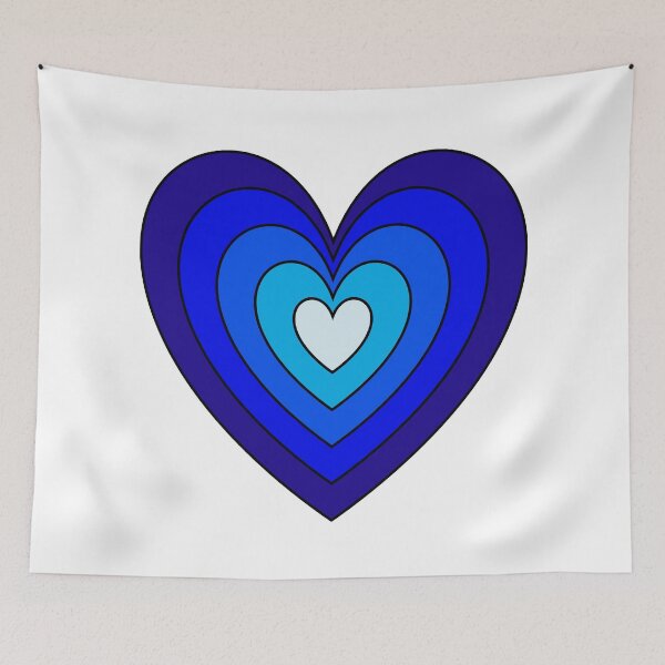 Item preview, Blue Aesthetic Retro Y2K Layered Heart in Heart lined designed and sold by Aesthetic Crew.