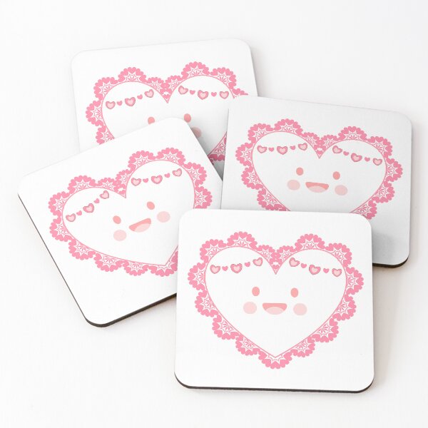 Item preview, Smiling Pastel Hearts and Scalloped Lace Frame - Sweet Kawaii  designed and sold by Rehnair.