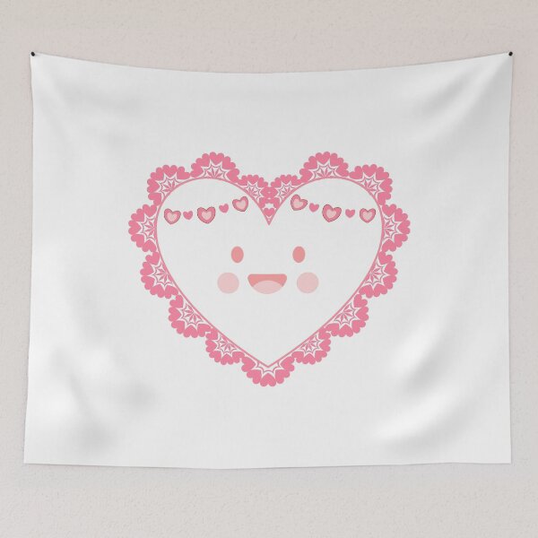 Item preview, Smiling Pastel Hearts and Scalloped Lace Frame - Sweet Kawaii  designed and sold by Rehnair.