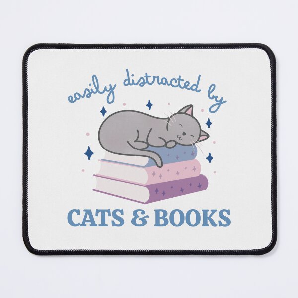 Item preview, Easily Distracted By Cats And Books Cute Bookish Grey Cat designed and sold by winterpumpkin.