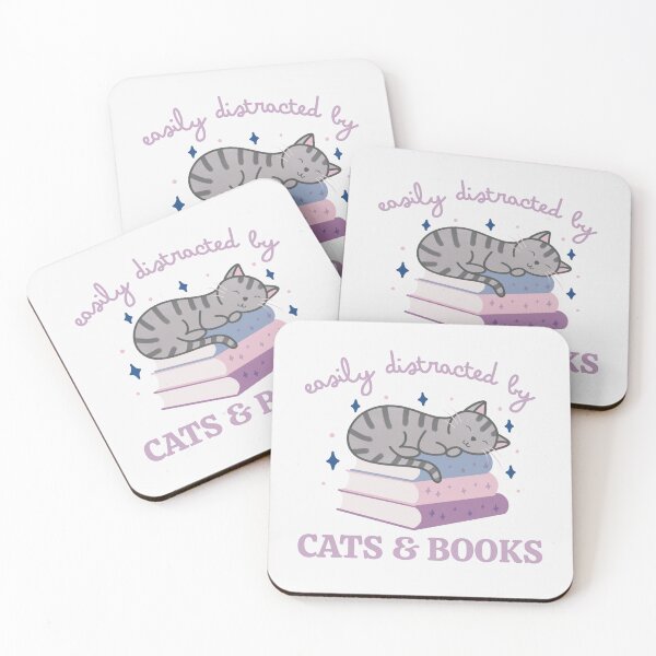 Item preview, Easily Distracted By Cats And Books Cute Bookish Grey Striped Cat designed and sold by winterpumpkin.