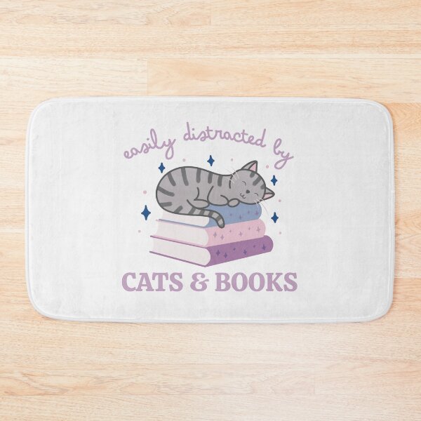 Item preview, Easily Distracted By Cats And Books Cute Bookish Grey Striped Cat designed and sold by winterpumpkin.