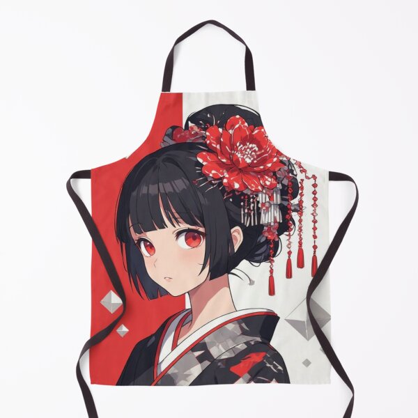 Item preview, Crimson Peony Grace: Monochrome Kimono & Tassel Elegance designed and sold by Jimakmo.