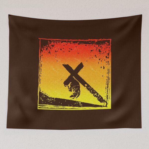 Item preview, Good Friday Easter Abstract Art - Jesus Carrying Cross on Mount Calvary | John 19:17 | Red Orange Yellow Warm color designed and sold by ZechJohnRB.