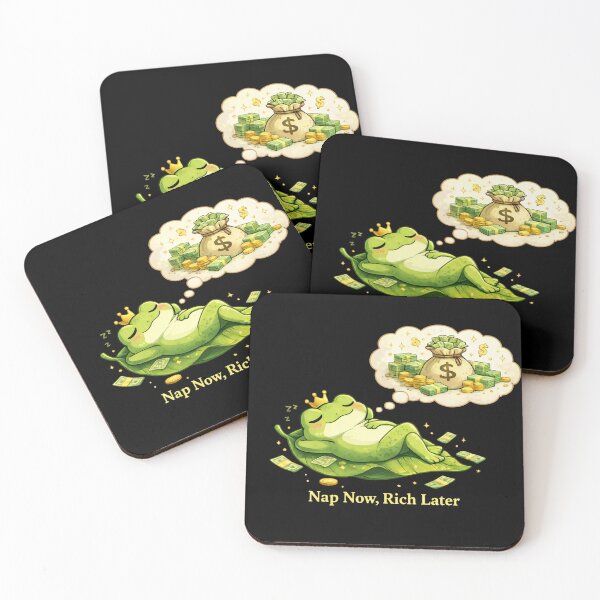 Item preview, Nap Now Rich Later Funny Frog Money Quote designed and sold by PlynGraphics.