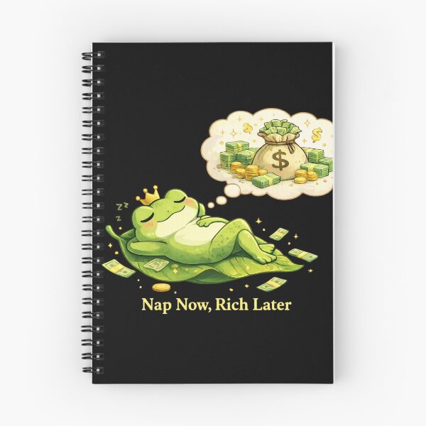 Item preview, Nap Now Rich Later Funny Frog Money Quote designed and sold by PlynGraphics.