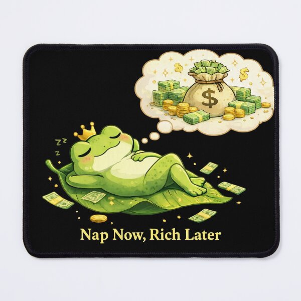 Item preview, Nap Now Rich Later Funny Frog Money Quote designed and sold by PlynGraphics.