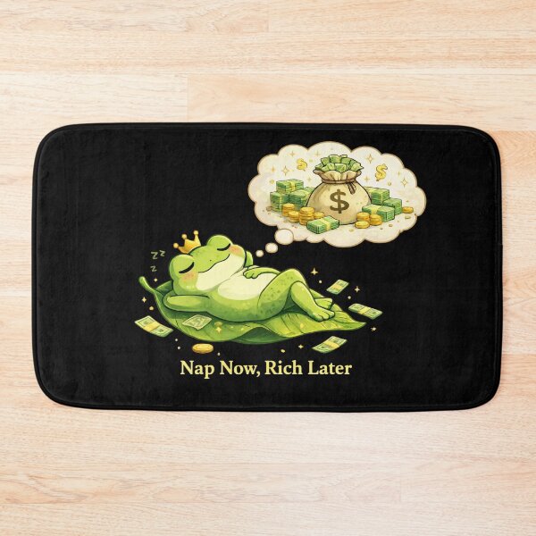 Item preview, Nap Now Rich Later Funny Frog Money Quote designed and sold by PlynGraphics.