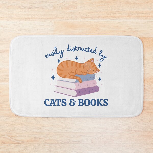 Item preview, Easily Distracted By Cats And Books Cute Bookish Striped Orange Cat designed and sold by winterpumpkin.