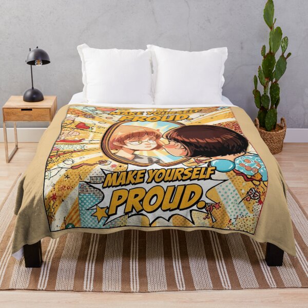 Item preview, Make yourself proud | Motivational cartoon  Aesthetic with Typography | Cute Funny Inspirational Quote | Self Care Positivity Cartoon Design designed and sold by CosmicNook1.