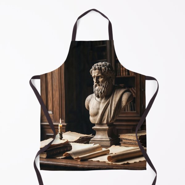 Item preview, Marble Thinker Bust with Scrolls — Classical Philosophy Art designed and sold by semenol.