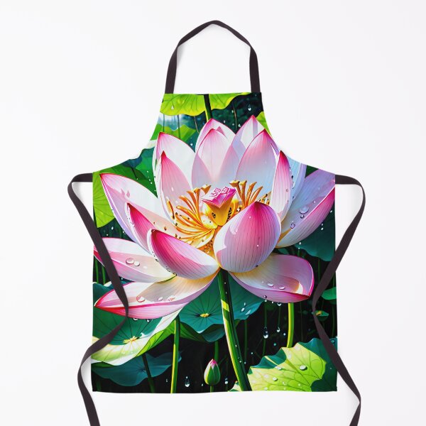 Item preview, Elegant Lotus Flower Surrounded by Lush Green Leaves. designed and sold by MissYouONLY.