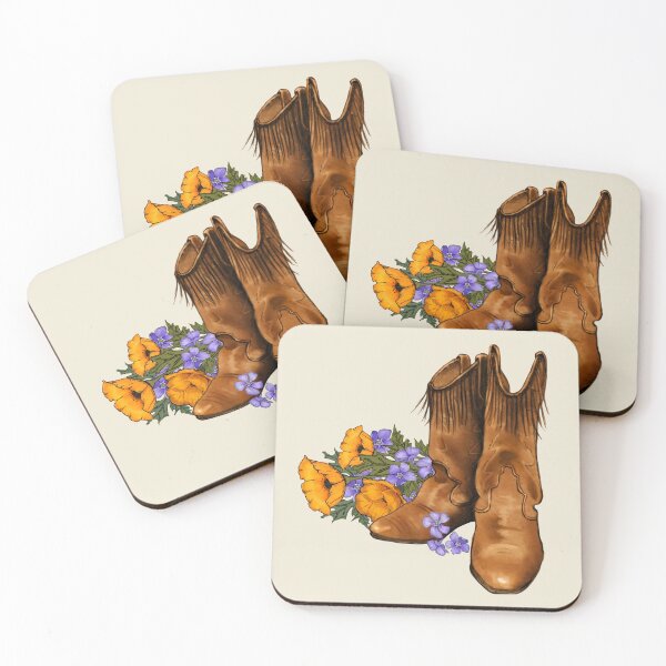 Item preview, Western Boots with Flowers, Cowboy Cowgirl  designed and sold by JoyfulWhimsy.