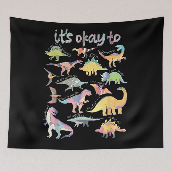 Item preview, It Is Okay To Be Yourself Dinosaur Neurodiversity Autism Awareness Mental Health designed and sold by DaphoLatara.