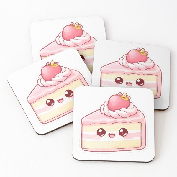 Item preview, Cute Kawaii Cake Slice Strawberry Birthday Sticker designed and sold by DesignEG.
