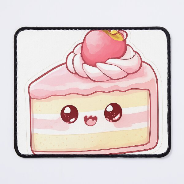 Item preview, Cute Kawaii Cake Slice Strawberry Birthday Sticker designed and sold by DesignEG.