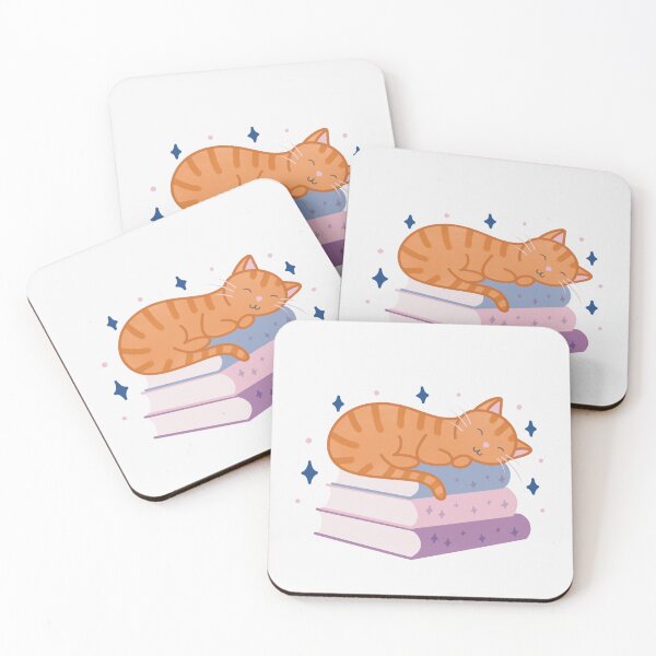 Item preview, Cute Orange Striped Cat on a Stack of Books designed and sold by winterpumpkin.