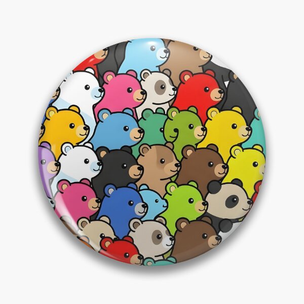 Item preview, Bear Heads Pattern - Kawaii Bears Seamless Vibrant Repeat Design designed and sold by WowDezign.