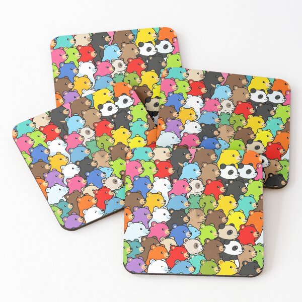 Item preview, Bear Heads Pattern - Kawaii Bears Seamless Vibrant Repeat Design designed and sold by WowDezign.