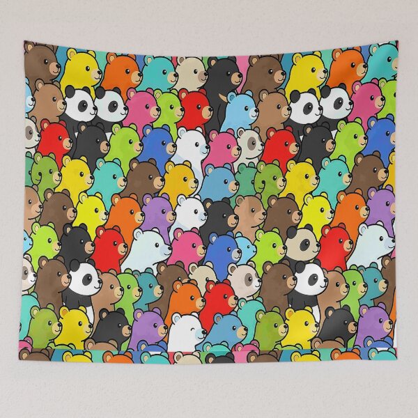 Item preview, Bear Heads Pattern - Kawaii Bears Seamless Vibrant Repeat Design designed and sold by WowDezign.