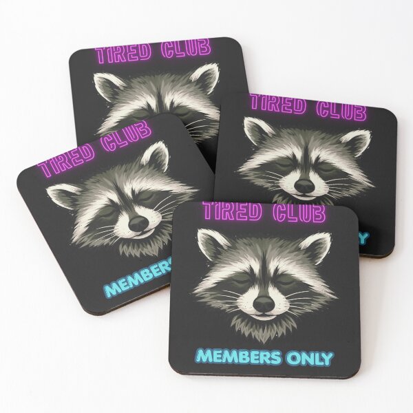 Item preview, Tired Club Raccoon Head Funny Animal Meme Shirt Members Only designed and sold by GigaFactory.