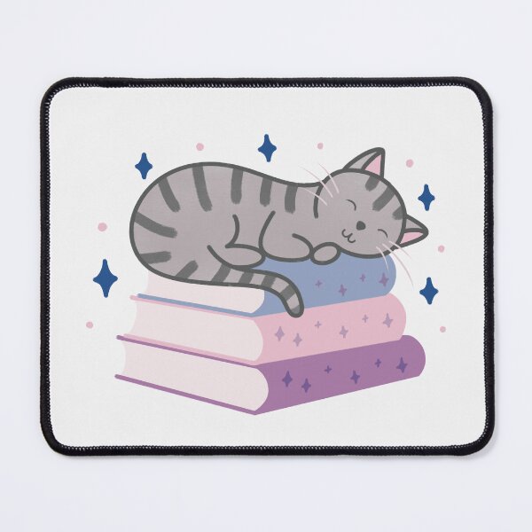 Item preview, Cute Grey Striped Cat on a Stack of Books designed and sold by winterpumpkin.