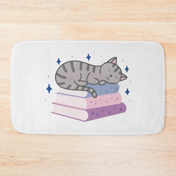 Item preview, Cute Grey Striped Cat on a Stack of Books designed and sold by winterpumpkin.