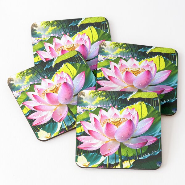 Item preview, Elegant Blooming Lotus Surrounded by Natural Green Leaves. designed and sold by MissYouONLY.