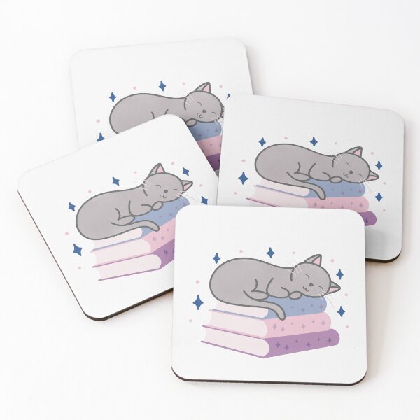 Item preview, Cute Grey Cat on a Stack of Books designed and sold by winterpumpkin.