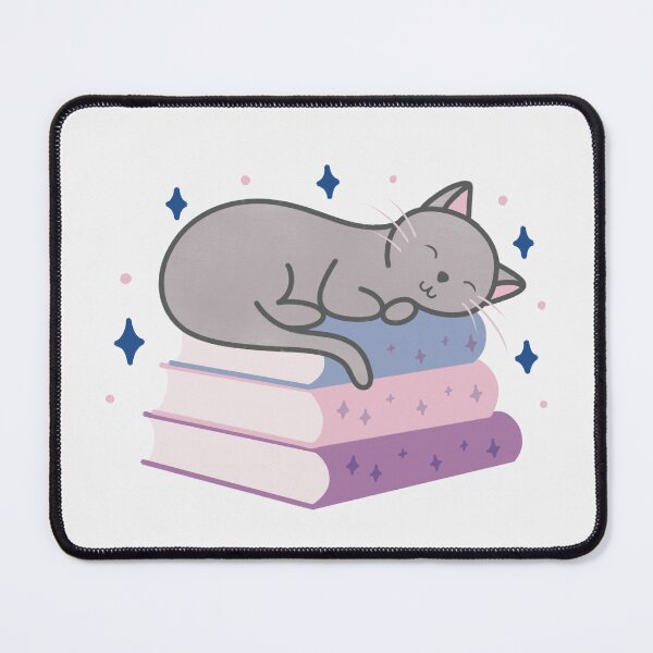 Item preview, Cute Grey Cat on a Stack of Books designed and sold by winterpumpkin.