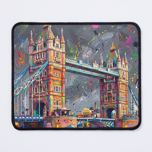 Item preview, London’s Tower Bridge – Colourful Abstract Splatter Painting designed and sold by Printpix.