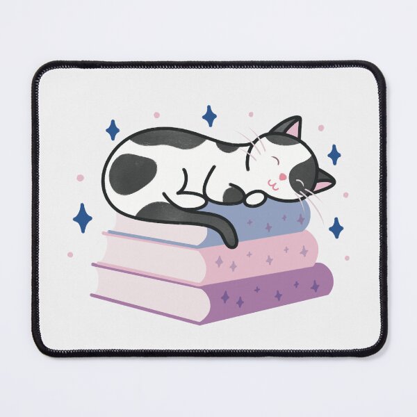 Item preview, Cute Black and White Cat on a Stack of Books designed and sold by winterpumpkin.