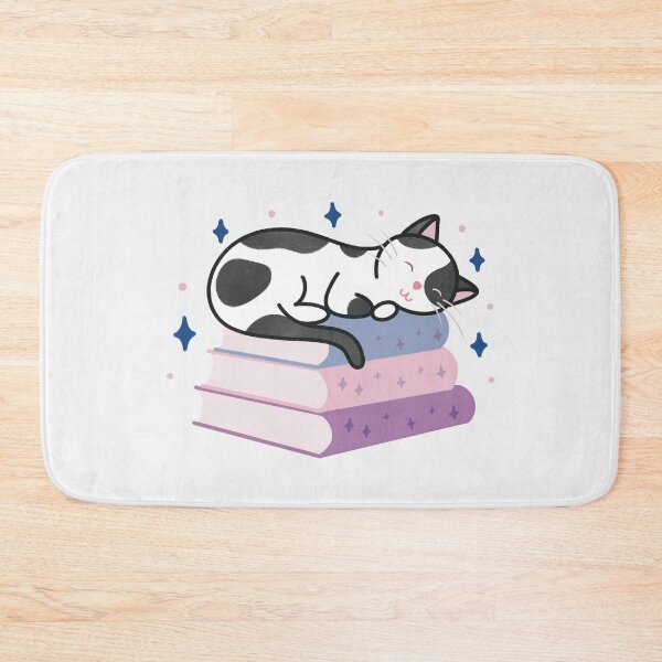 Item preview, Cute Black and White Cat on a Stack of Books designed and sold by winterpumpkin.