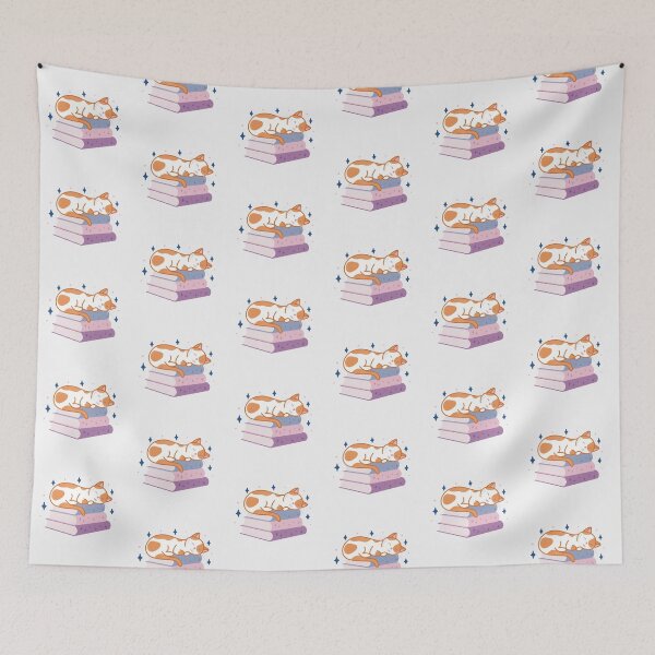 Item preview, Cute Orange and White Cat on a Stack of Books designed and sold by winterpumpkin.