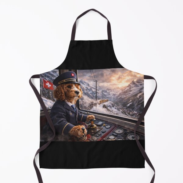 Item preview, Cockapoo Swiss Train Driver in the Alps designed and sold by Paul Thompson Photography.