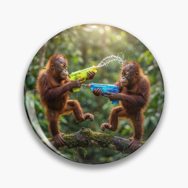 Item preview, Baby Orangutans Squirt Each Other designed and sold by Tridentulus.