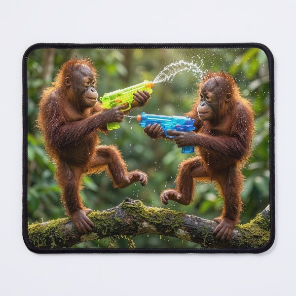 Item preview, Baby Orangutans Squirt Each Other designed and sold by Tridentulus.