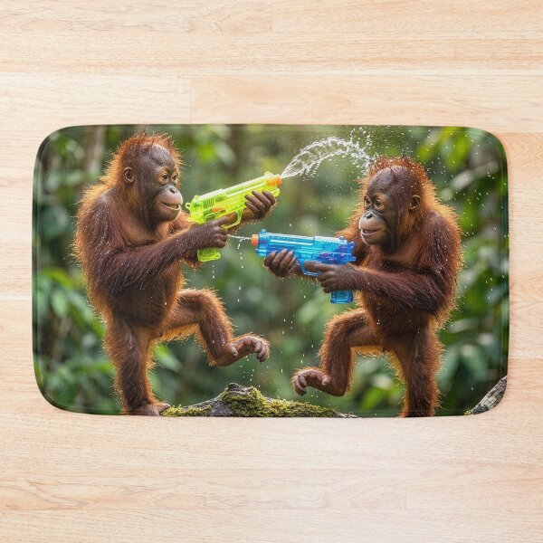 Item preview, Baby Orangutans Squirt Each Other designed and sold by Tridentulus.