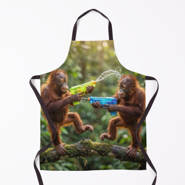 Item preview, Baby Orangutans Squirt Each Other designed and sold by Tridentulus.