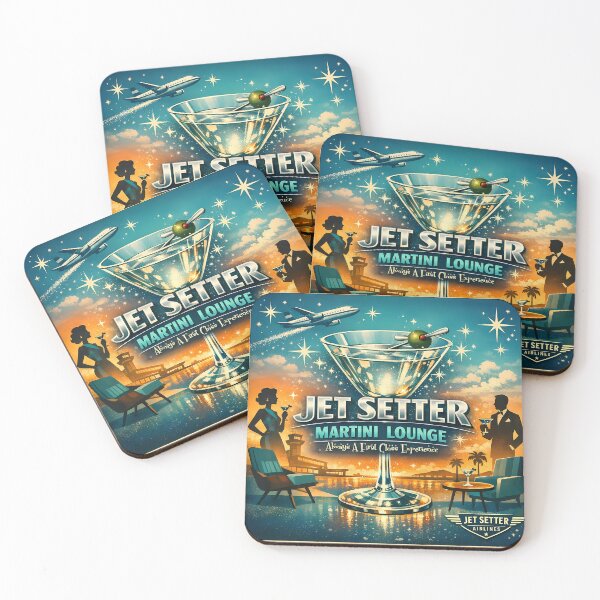 Item preview, Retro 50s Jet Setter Martini Lounge designed and sold by Lee Hiller Designs.