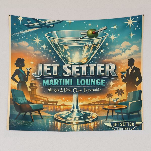 Item preview, Retro 50s Jet Setter Martini Lounge designed and sold by Lee Hiller Designs.