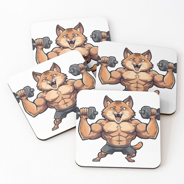 Item preview, Buff Cat Gym Beast – Muscular Feline Lifting Dumbbells T-Shirt designed and sold by DB-Studio.