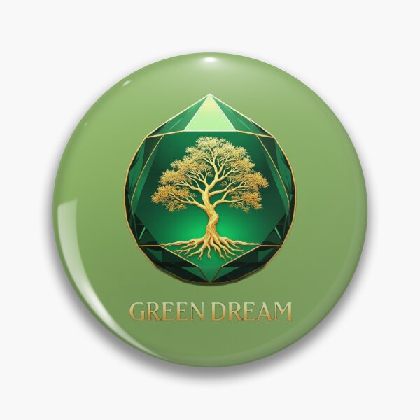 Item preview, Geometric Emerald Crystal Orb with Golden Tree – Green Dream Jewelry designed and sold by GreenDreamArt.