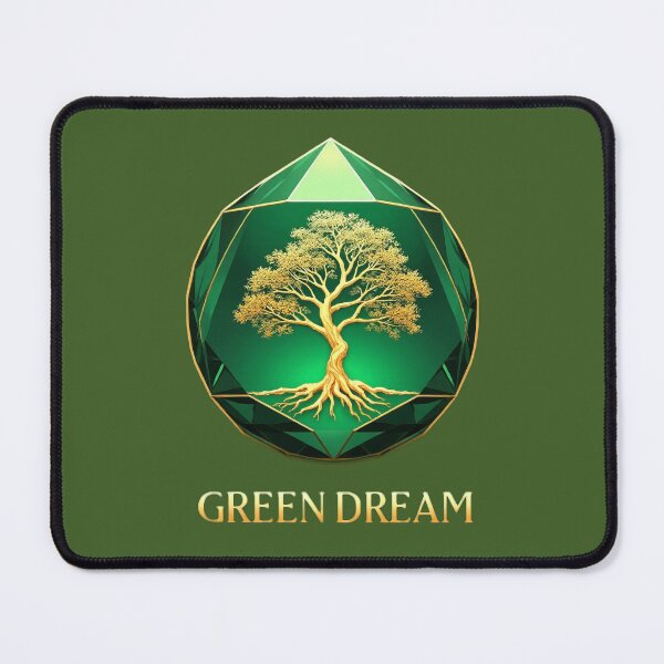 Item preview, Geometric Emerald Crystal Orb with Golden Tree – Green Dream Jewelry designed and sold by GreenDreamArt.