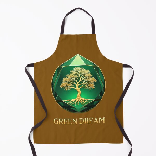 Item preview, Geometric Emerald Crystal Orb with Golden Tree – Green Dream Jewelry designed and sold by GreenDreamArt.